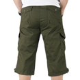 thumbnail image 3 of Mens 3/4 Long Length Elasticated Shorts Waist Cargo Combat Three Quarter Pants, 3 of 4