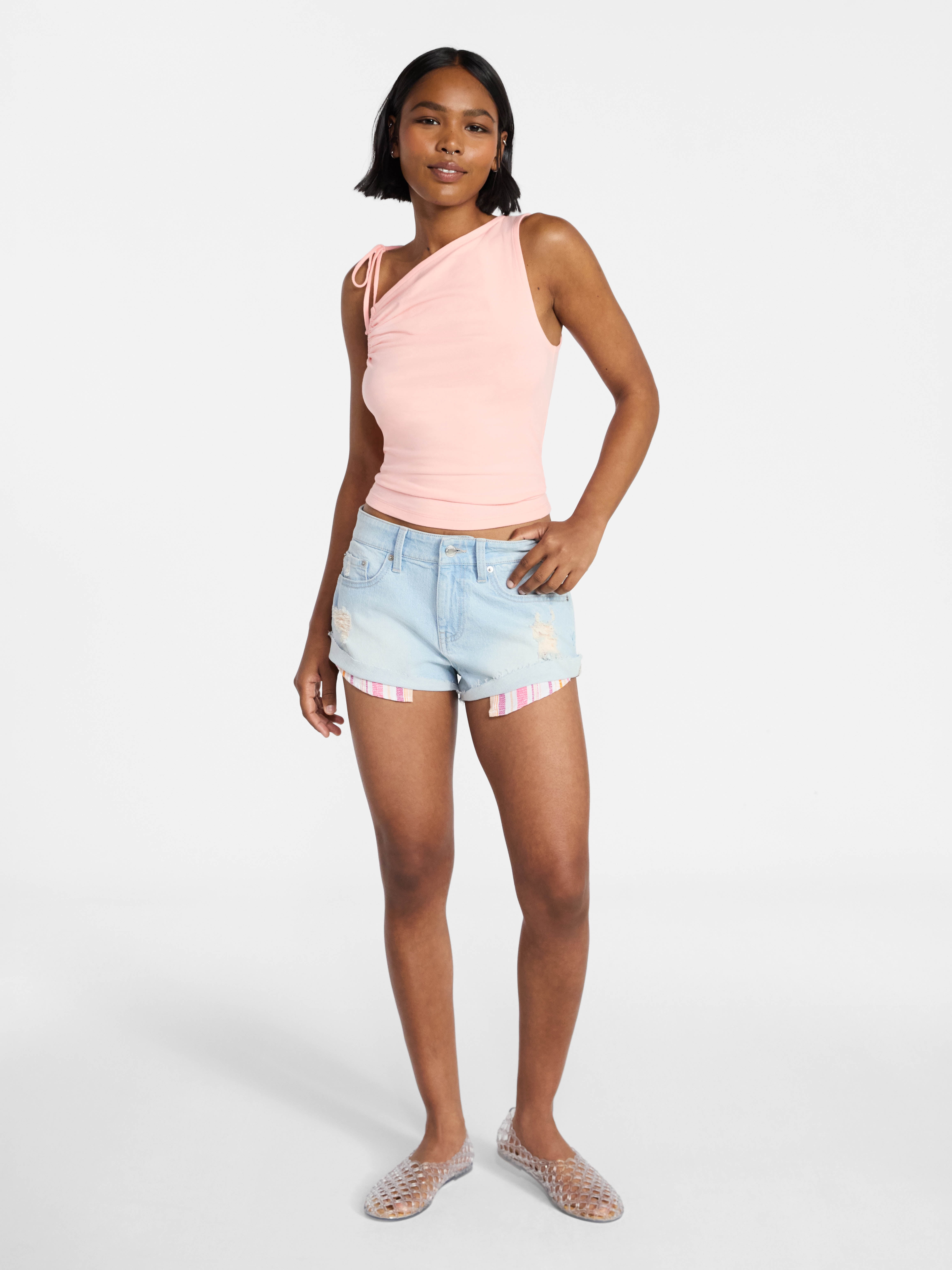 No Boundaries Low Rise Slouchy Shorts, Women's 00-20