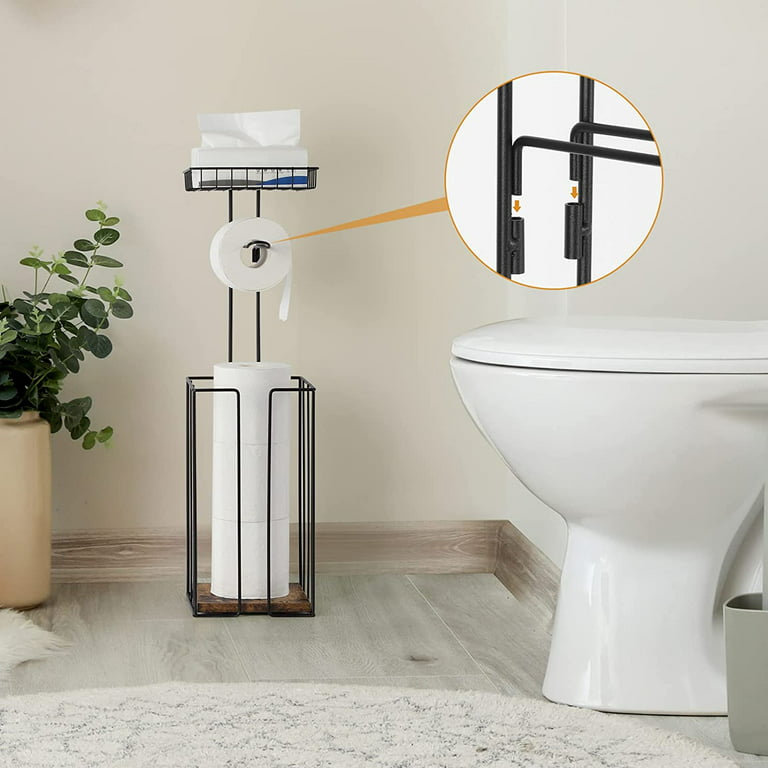 Free Standing Toilet Paper Holder With Shelf Floor Stand TP -  Norway