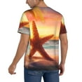 thumbnail image 2 of Fotbe Starfish Sunset Sea Beach Baseball Jersey Shirt for Men and Women, Casual Short Sleeves Button Down T-Shirt-Medium, 2 of 9