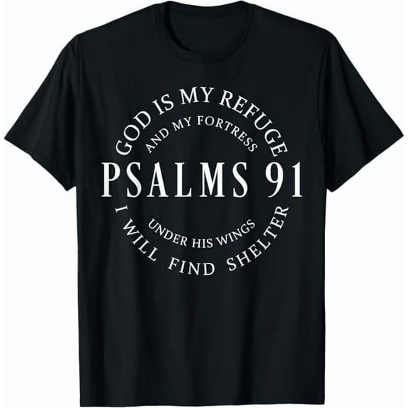 Natee Psalms 91 Christian Blessed, Christ Jesus T-Shirt Black