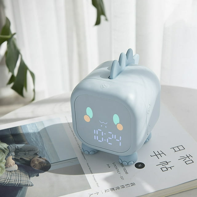 Despertador para niños Lindo Dinosaurio Despertador Digital para niños Reloj de Noche Entrenador de sueño para niños Luz de Despertador y luz Nocturna Jadeshay A