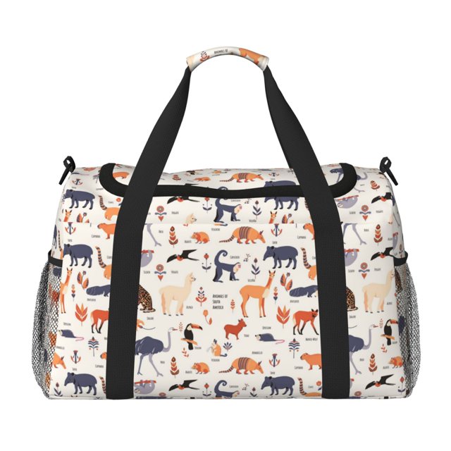 Disketp South American Animals Bolsa de Viaje Tipo Duffle, Bolso de Mano para Fin de Semana para Mujer, Bolsa de Gimnasio Ligera para Hombre, Esencial para Viajes