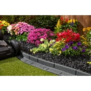 GroundSmart Roman Brick Landscape Edging, 4 Gray Rubber Garden Edging Border, 6 pack
