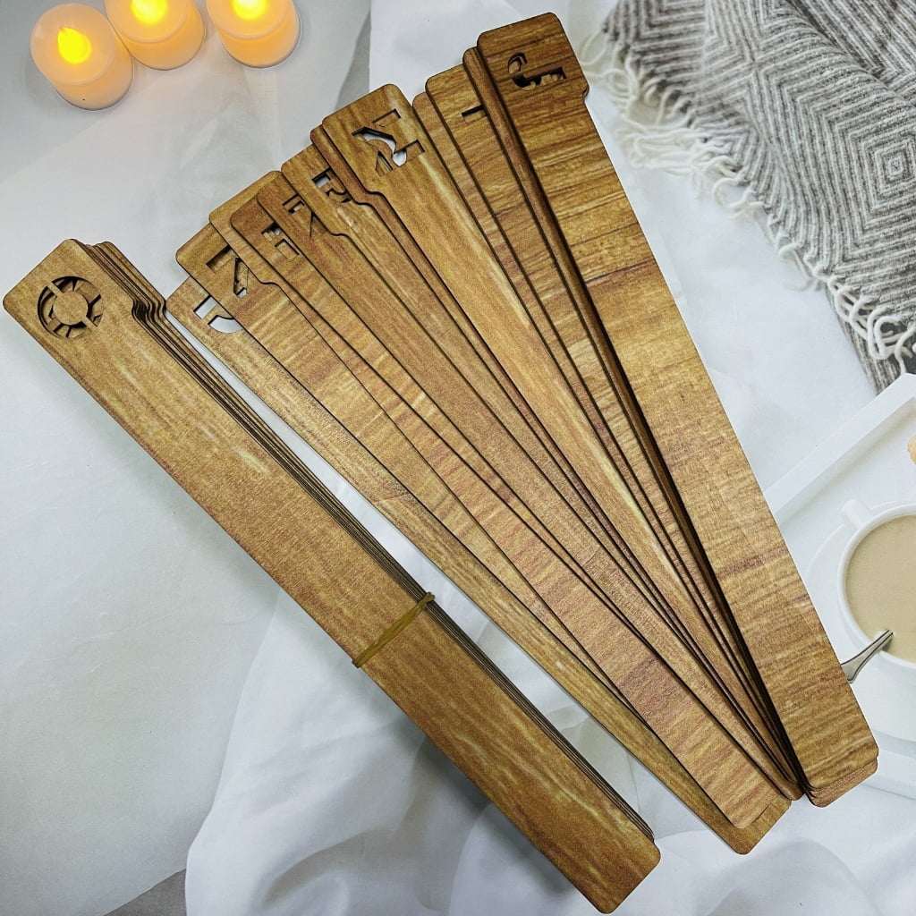 4Pcs Vintage Wood Bookmarks Reading Aids for Teacher Student Kids