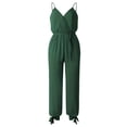 thumbnail image 2 of Gibobby Monos de Moda Mono sin mangas de cintura alta de color sólido de moda casual para mujer(Verde， L), 2 of 5