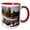 Red/White, variant on 3drose, Bison Along River in Winter, Yellowstone National Park, Wyoming, 11oz Magic Transforming Mug