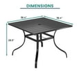 thumbnail image 3 of Mondawe 36*36inch Steel Square Outdoor Dining Table with 1.65" umbrella hole, for Backyard, Patio, Deck or Porch Gathering, 3 of 7