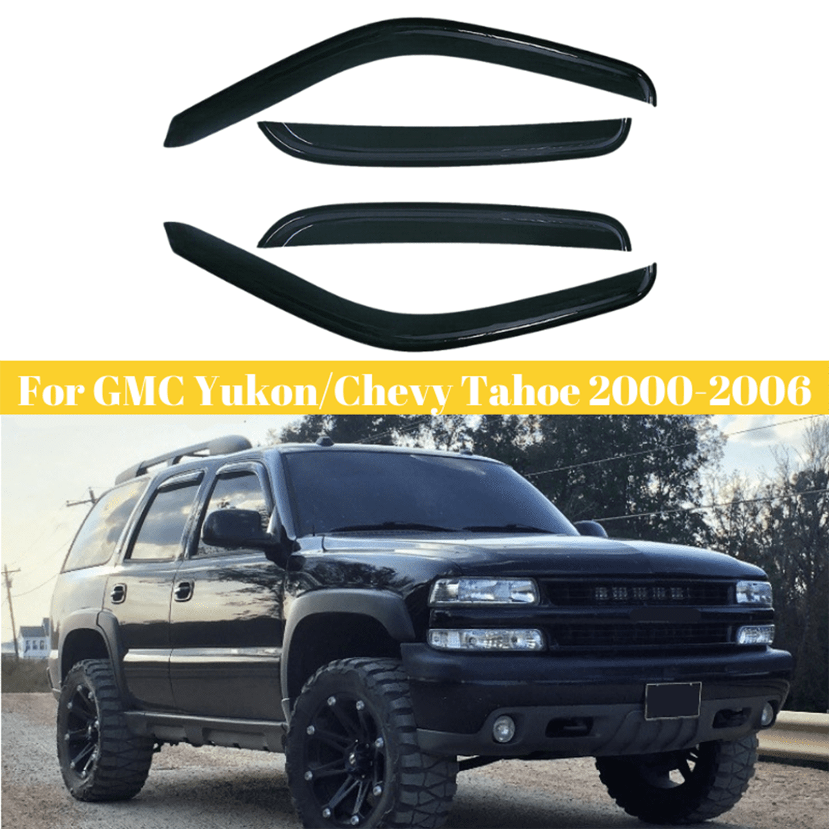 Wind Deflector /& Bug Shield Combo For Chevy Tahoe 2000-2006