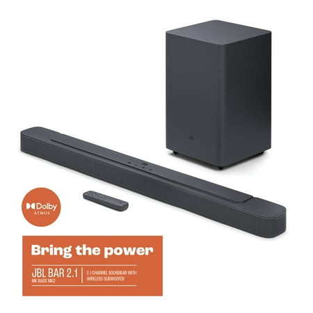 JBL - 2.1-Channel Soundbar with Wireless Subwoofer and Dolby Digital - Black