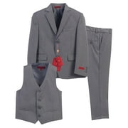Gioberti Boy's Formal 3-Piece Suit, Jacket, Vest, and Dress Pants Suit Set