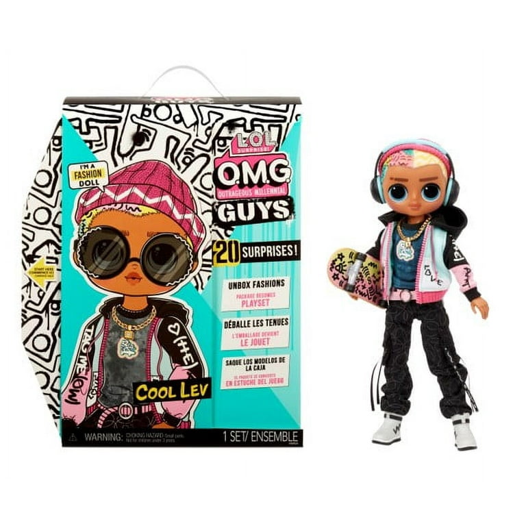 LOL Surprise OMG Guys Fashion Doll Cool Lev With 20 Surprises including  Skateboard, Great Gift for Kids Ages 4 5 6+ 