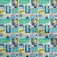 thumbnail image 1 of oneOone Viscose Chiffon Turquoise Blue Fabric California Ocean Ride Craft Projects Decor Fabric Printed By The Yard 42 Inch Wide, 1 of 4