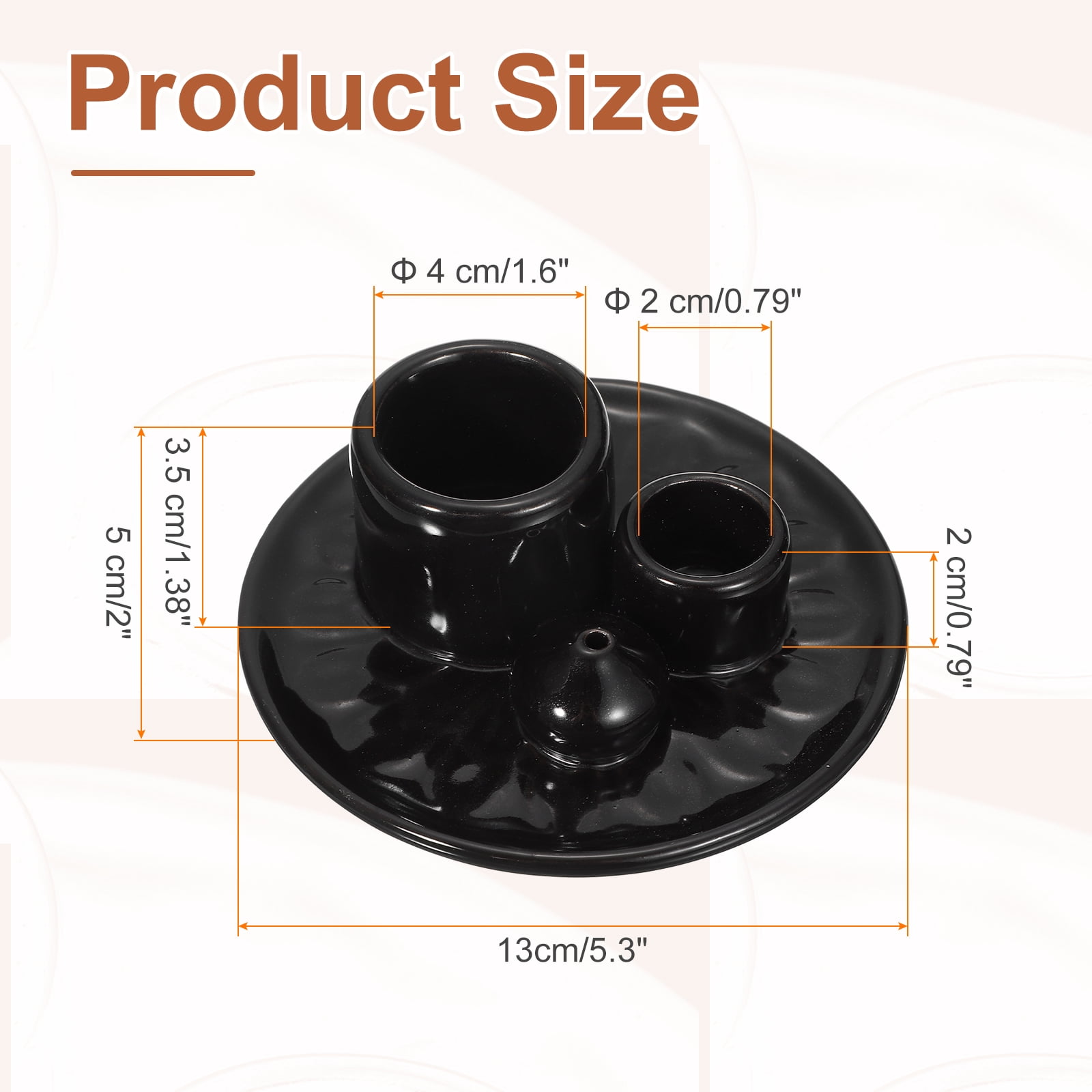 Uxcell Modern Incense Burner, 4 in 1 Ceramic Holder for Meditation, Black