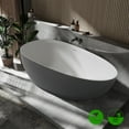 thumbnail image 3 of Rainlex 71" Freestanding Soaking Solid Surface Bathtub in Grey and White, 3 of 12