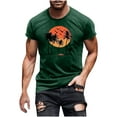 thumbnail image 1 of Hombres Pantalones Cortos de Manga Corta Impresa Casual Cuello Redondo Superior, Camisa de Moda para el Verano Y la Primavera, 1 of 8