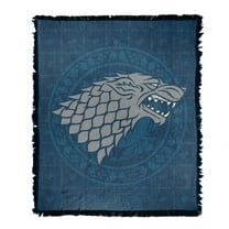 Game of Thrones Blanket, 50"x60" Stark Sigil Woven Tapestry Cotton Blend Fringed Throw Blanket
