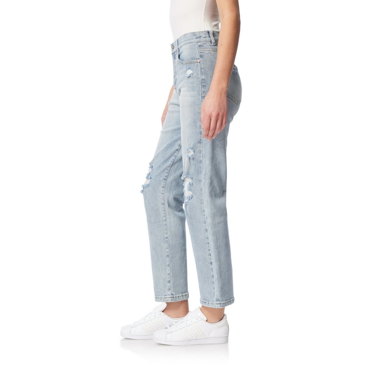 WallFlower Women's Fearless Curvy Straight Denim Super High-Rise