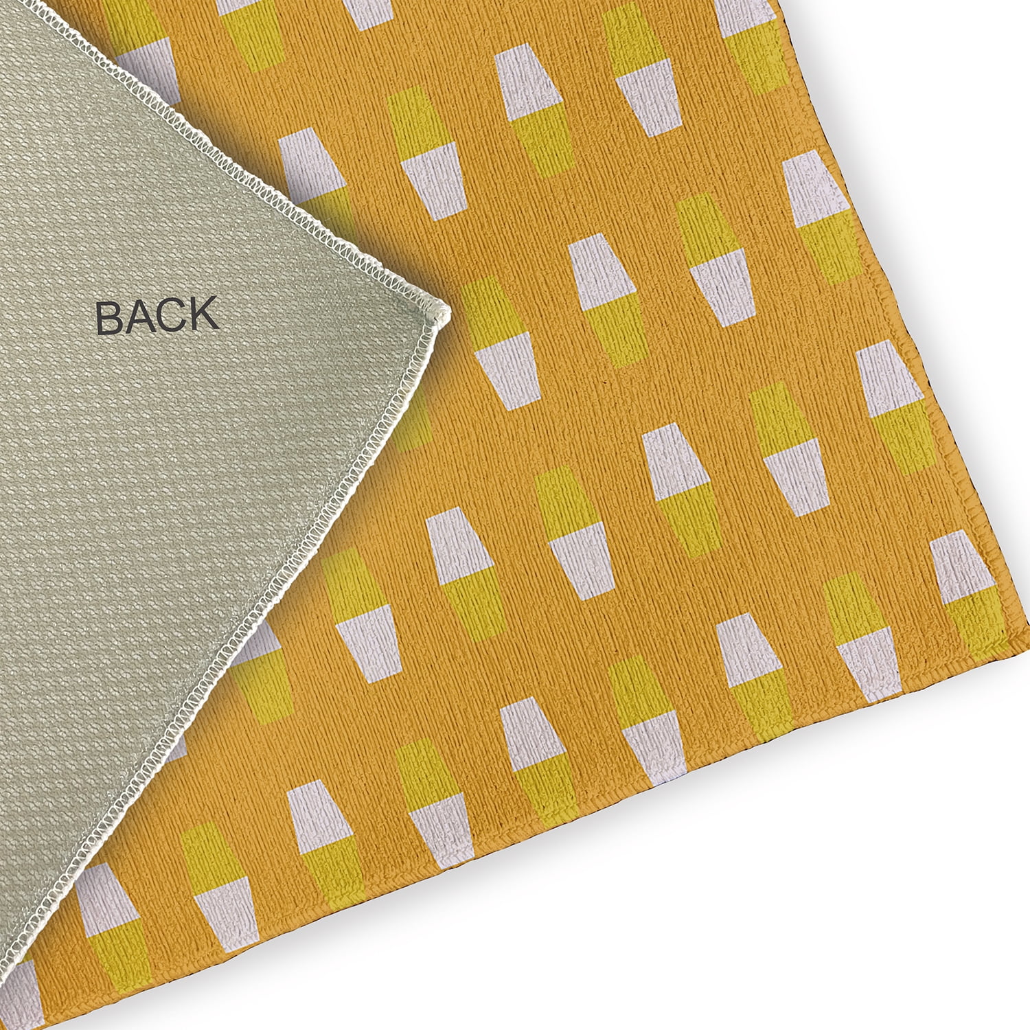 Simply Daisy 18" x 30" Sunny Mustard Bowling Pins Indoor/outdoor Rug