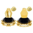 thumbnail image 5 of Doomiva Kids Girls Sequins Ballet Dance Dress Leotard Tutu Skirt Jazz Latin Modern Costume with Hat Set Gold 16, 5 of 6