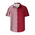 thumbnail image 5 of EQWLJWE Workout Shirts for Mens Summer Collar Shirts Casual Non Positioning Striped Print Short Sleeve Button Down Shirts Loose Fit Beach Shirts for Fitness Exersice, 5 of 5