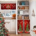 thumbnail image 2 of Christmas Kitchen Window Curtains and Valances Set 36 Inch, Wreath Xmas Tree Snowflakes Holiday Short Tier Curtain for Cafe Living Room Bathroom, Xmas Red 3 Pieces Set Kitchen Decor, 2 of 7