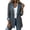 *Dark Gray, variant on ClodeEU Women's Denim Patchwork Knit Single Button Jacket with Pockets ,Casual Loose Fit Long Sleeve Coat ,Women's Plus L