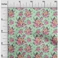thumbnail image 2 of oneOone Cotton Jersey Mint Green Fabric Florals Craft Projects Decor Fabric Printed By The Yard 58 Inch Wide, 2 of 4