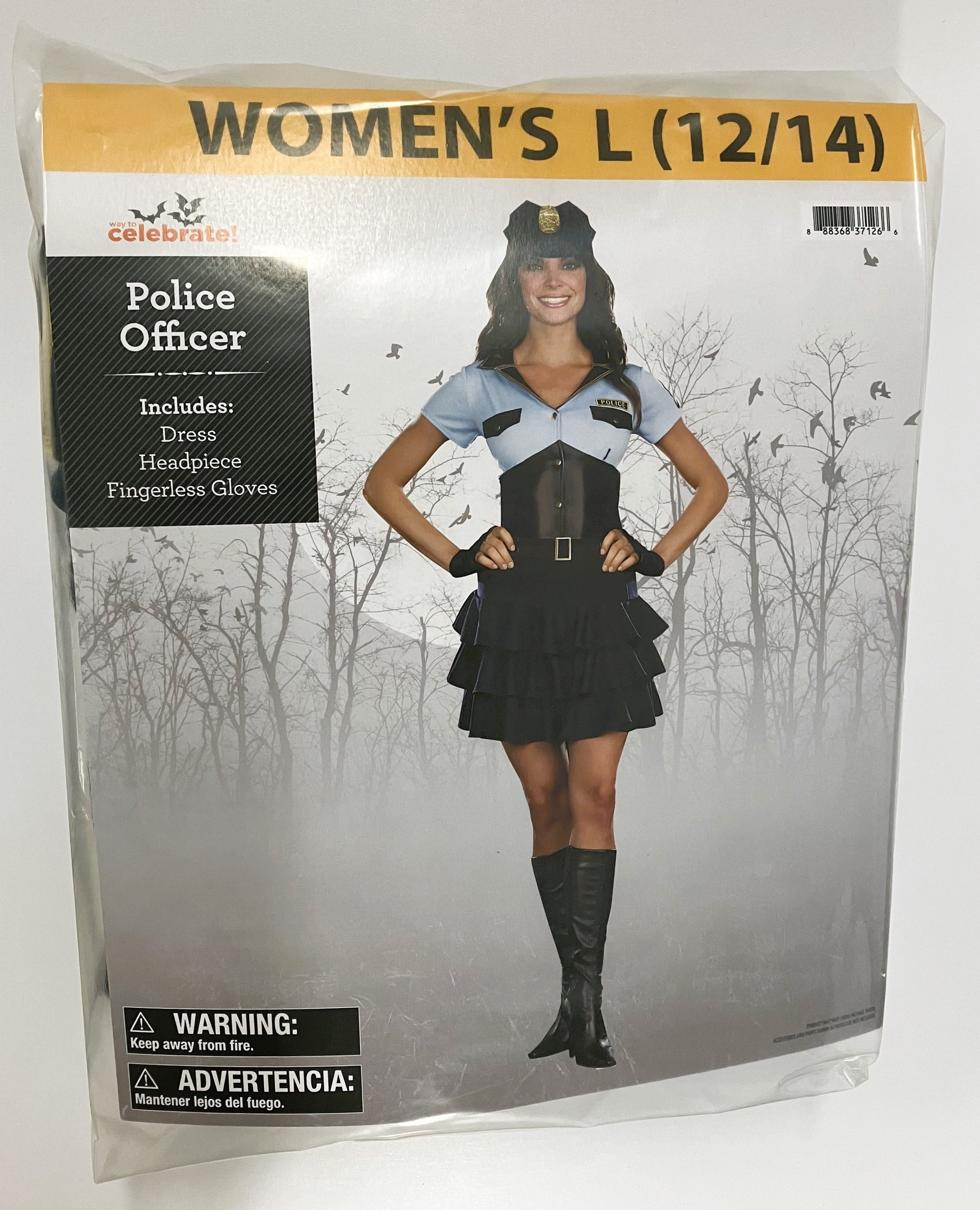 Police Officer Dress, Halloween Costume for Adults, Women's Size L (12/14), by Way to Celebrate