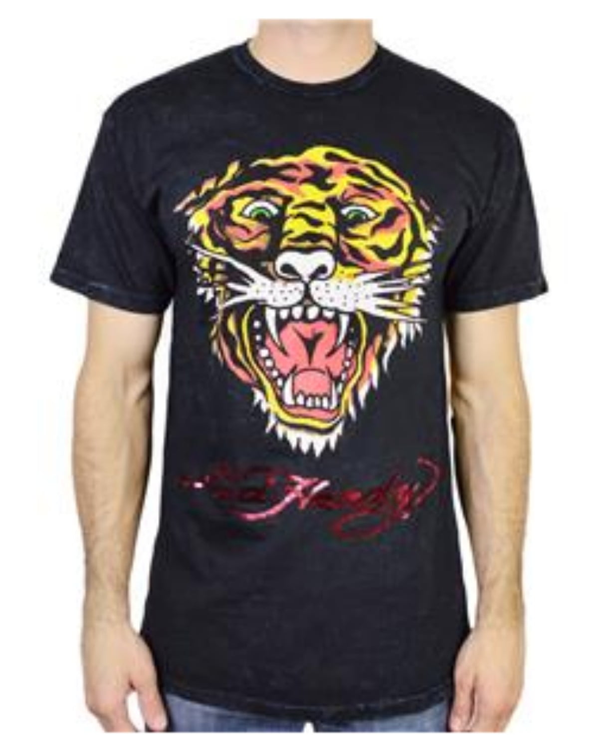 Ed Hardy Men's Eh Tiger T-Shirt Short Sleeves Black Mineral Size 2X ...