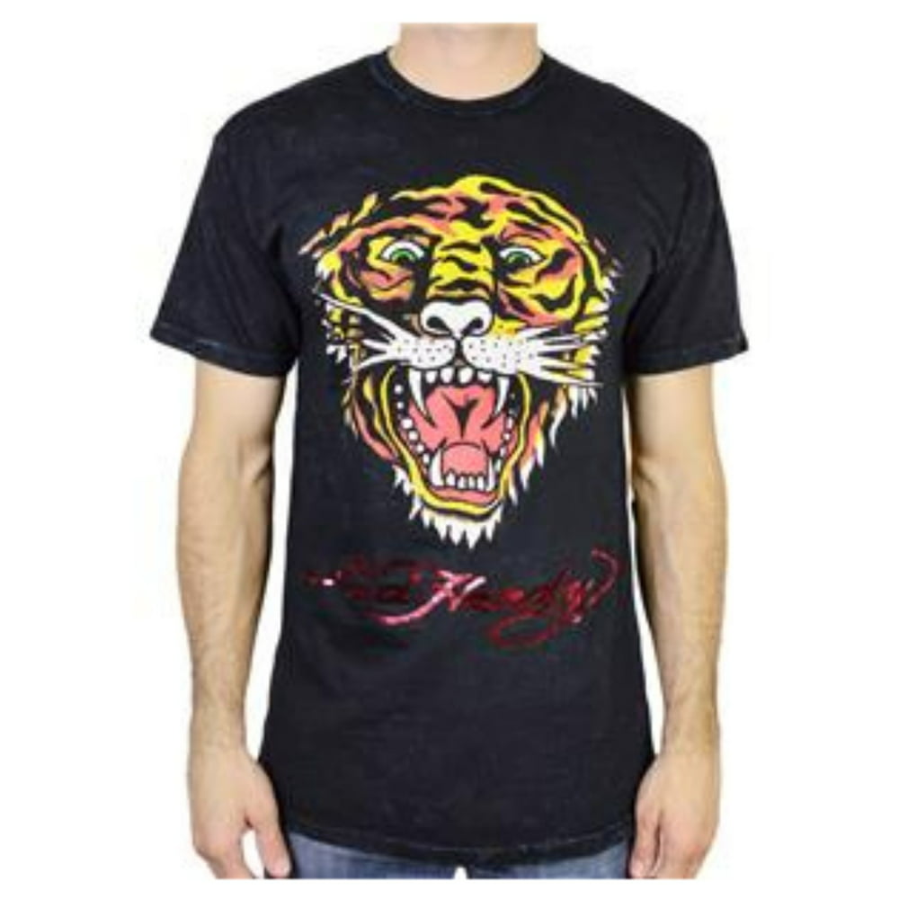 Ed Hardy - Ed Hardy Men's Eh Tiger T-Shirt Short Sleeves Black Mineral ...