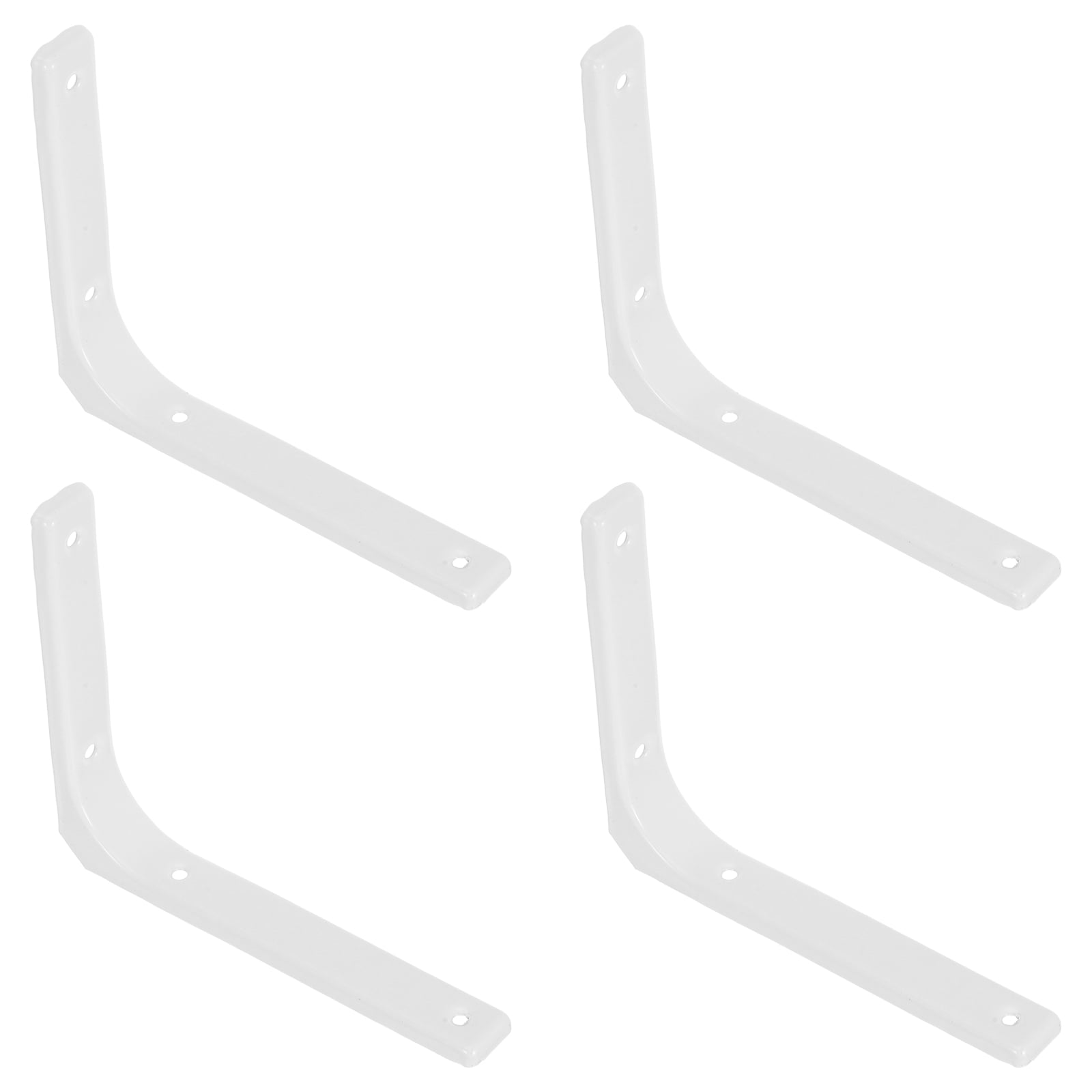 4Pcs L Bracket Heavy Duty Stainless Steel Shelf Support Corner Braces Joint Right Angle Bracket For Wood Furniture Cabinet White