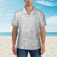 thumbnail image 4 of Easygdp Silver Glitter Men's Hawaiian Shirts Print Lapel Short Sleeve for Beach, vacation, party, casual occasions - Medium, 4 of 9