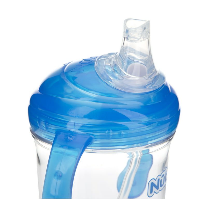 Nuby No-Spill 360 Weighted Straw GripNSip Cup Aqua, Blue