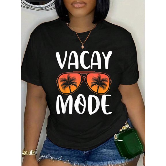 Cotton Vacay Mode Men Women Vacation Summer Cruise Getaway T-Shirt Women's Graphic Tee Casual Tops