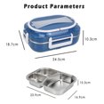 thumbnail image 4 of Hongkaii Electric Lunch Box, Portable Heating Lunch Box for Work with Power Cord,Self Heating Warmer Container,304 Food Grade Stainless Steel Container XY71-7257, 4 of 5