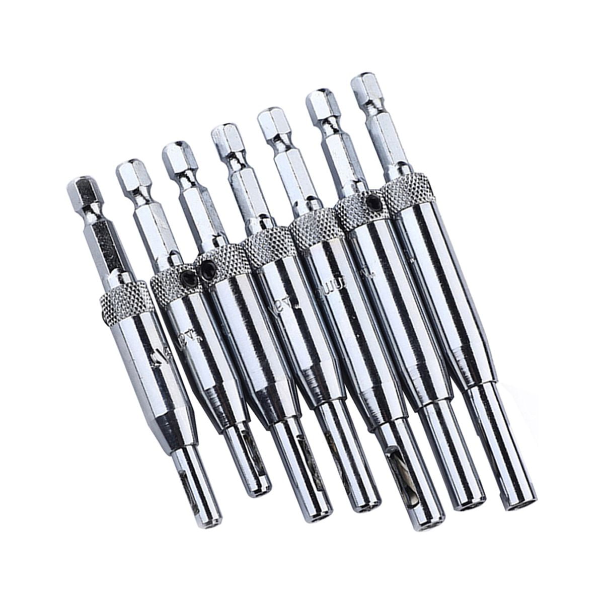 LABSERRON  Woodworking Drill Bit Set, Silver, Precise Hinge Hole Drilling, 14Pcs