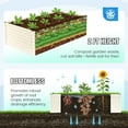 thumbnail image 3 of Quictent 8x4x2 ft Heavy Duty Raised Garden Bed Galvanized Steel Metal Deep Planter Box with 2 Tomato Cages for Outdoor Gardening White, 3 of 10