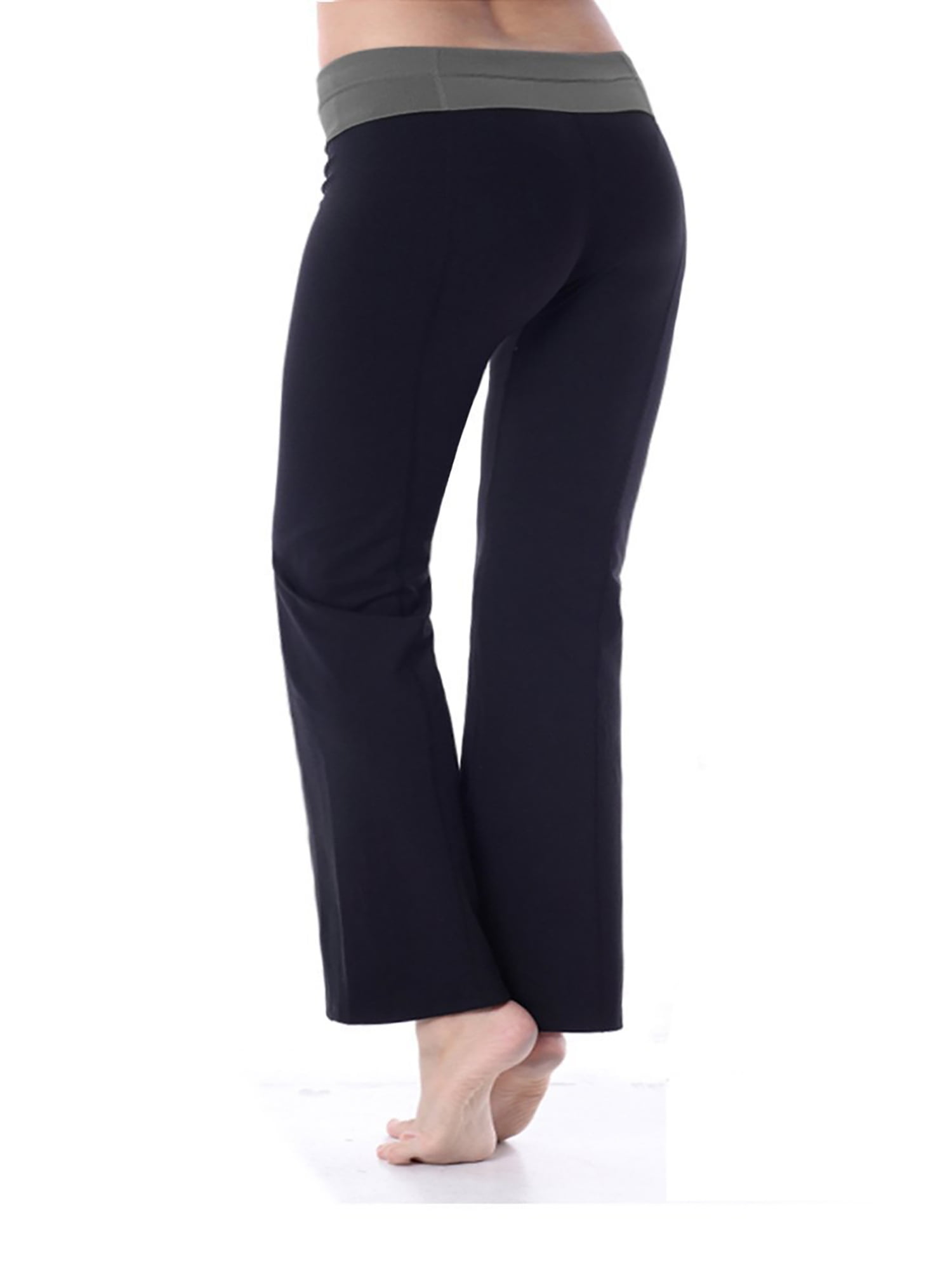 Bootcut Yoga Pants Cotton with Contrast Waistband 