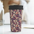 thumbnail image 6 of Fotbe Skull rock music record Printed Insulated Travel Coffee Mug Spill Proof Leak Proof Stainless Steel Coffee Tumbler Reusable Coffee Cups with Lids Thermos, 6 of 8