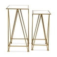 thumbnail image 4 of Pemberly Row Set of 2 Square Metal Tables with Mirror Tops in Gold, 4 of 9