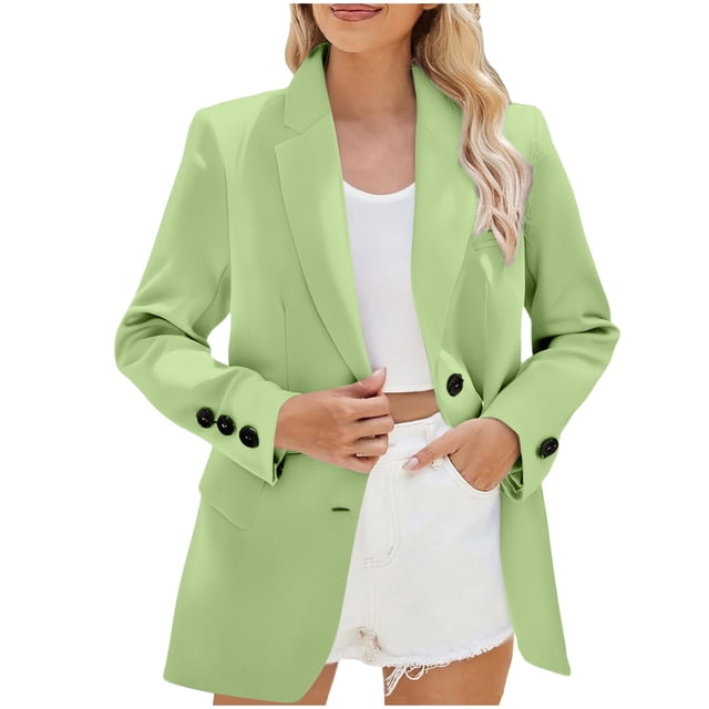 Blazer pour Femmes, Veste Décontractée à Manches Longues avec Col Cranté pour Femmes, Tenue de Bureau et de Tous les Jours Confortable