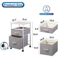 thumbnail image 3 of 2 Drawer Mobile File Cabinet, Rolling Printer Stand with Open Storage Shelf, Fabric Vertical Filing Cabinet fits A4 or Letter Size for Home Office, 3 of 7