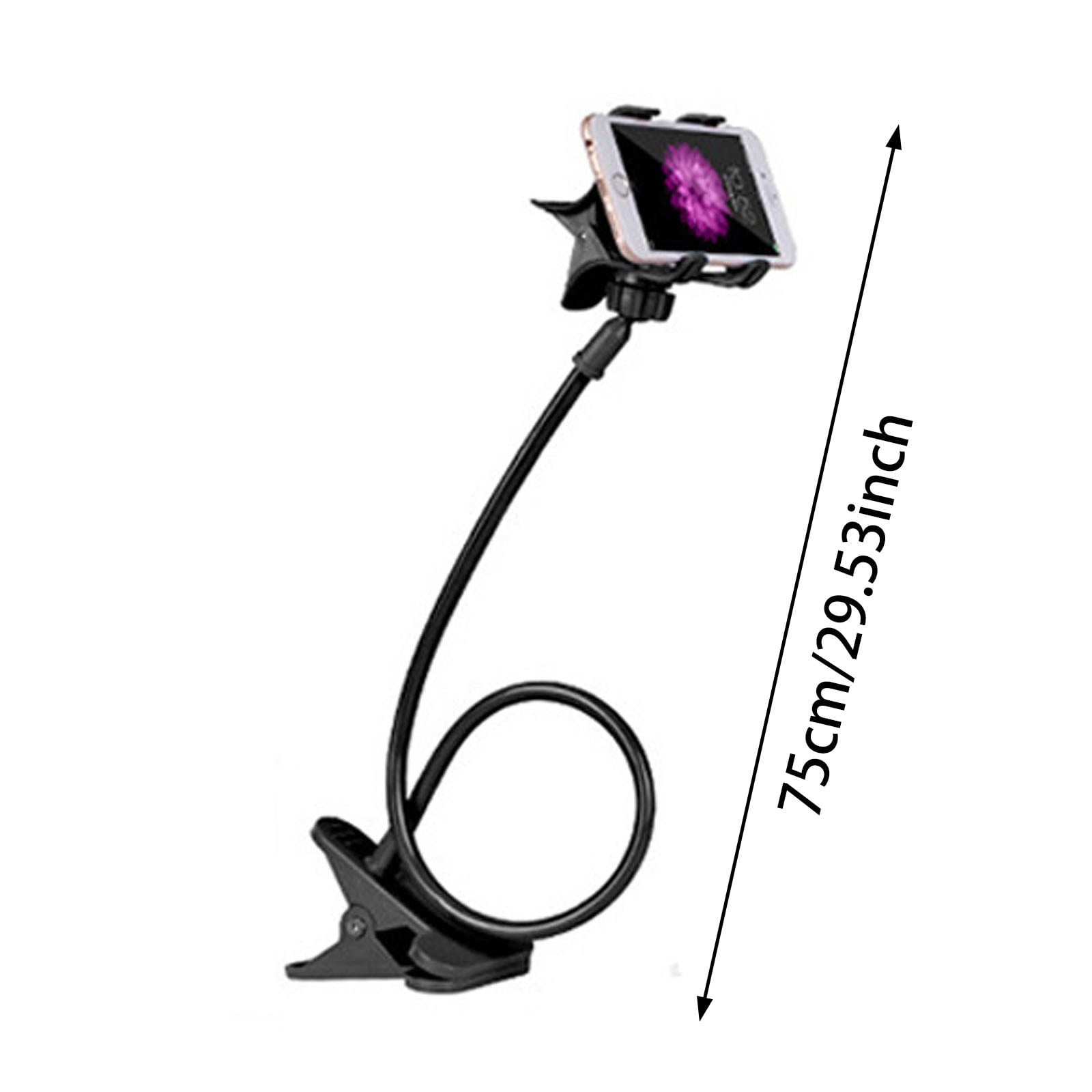 Gooseneck Cell Phone Holder Flexible For Desk Long Arm Mobile Phone Stand With Clip For Headboard & Bedside | Flexible Phone Stand Lazy Bracket Mount Clamp Heavy Duty Clips for Paper Heavy Duty Clips