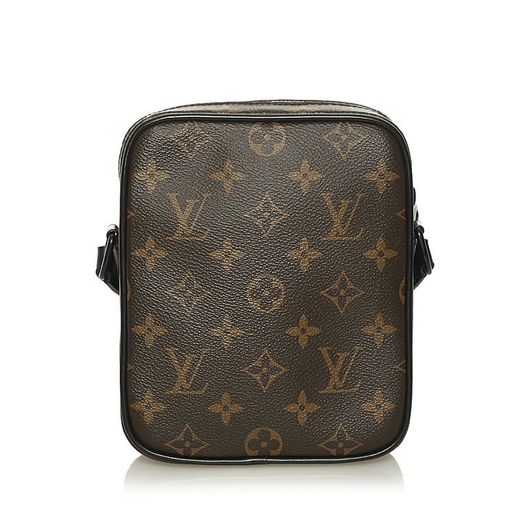 Unisex Pre-Owned Authenticated Louis Vuitton Monogram Macassar Christopher  Wearable Wallet Canvas Brown Crossbody Bag 