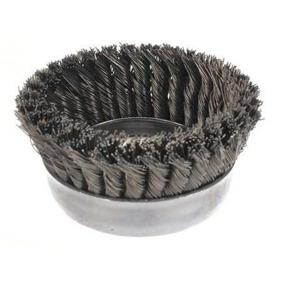 WEILER Knot Wire Cup Brush,Threaded Arbor,5 In 12276
