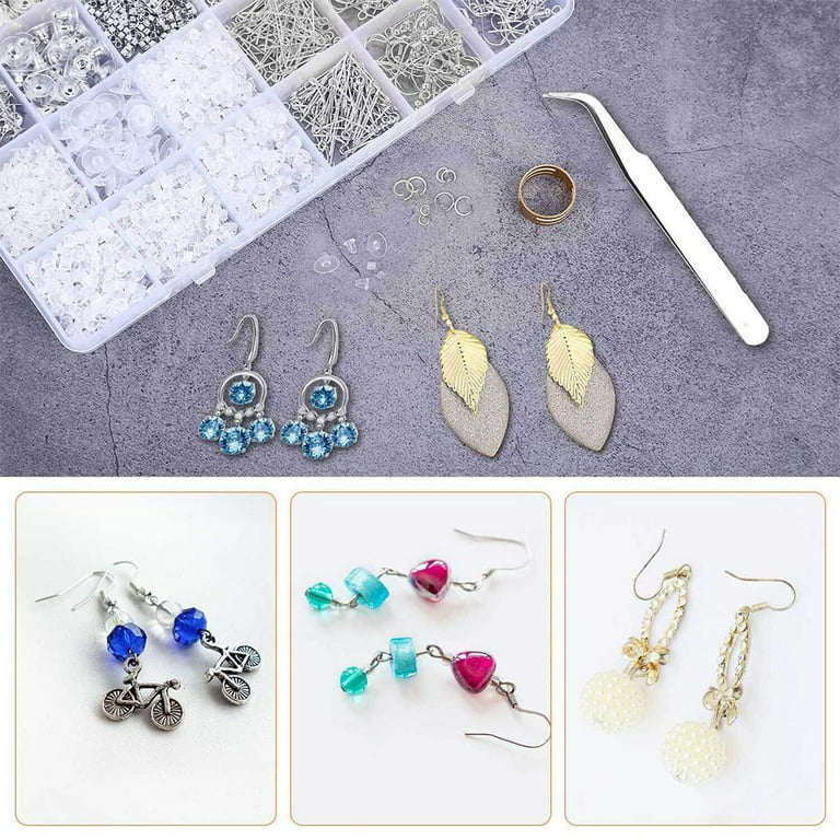 Hypoallergenic Earring Making, 2682Pcs Earring Supplies for Earring Making  and Repairing with Tools - 