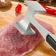 thumbnail image 5 of 1 unidad de ablandador de carne de aleación de aluminio gris, mazo texturizado multifacético para golpear y aplanar carnes y mariscos con orificio para colgar. Rkxzt, 5 of 7