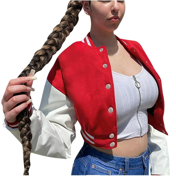 Fesfesfes Womens Solid Color Jacket Fall And Winter Long Sleeves Outwear Single-Breasted Keep Warm Short Coat