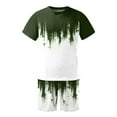 thumbnail image 3 of Men's Suit Category - All-Over Print Short Sleeve Tee and Quarter Pants Two-Piece Set for Men, 3 of 4